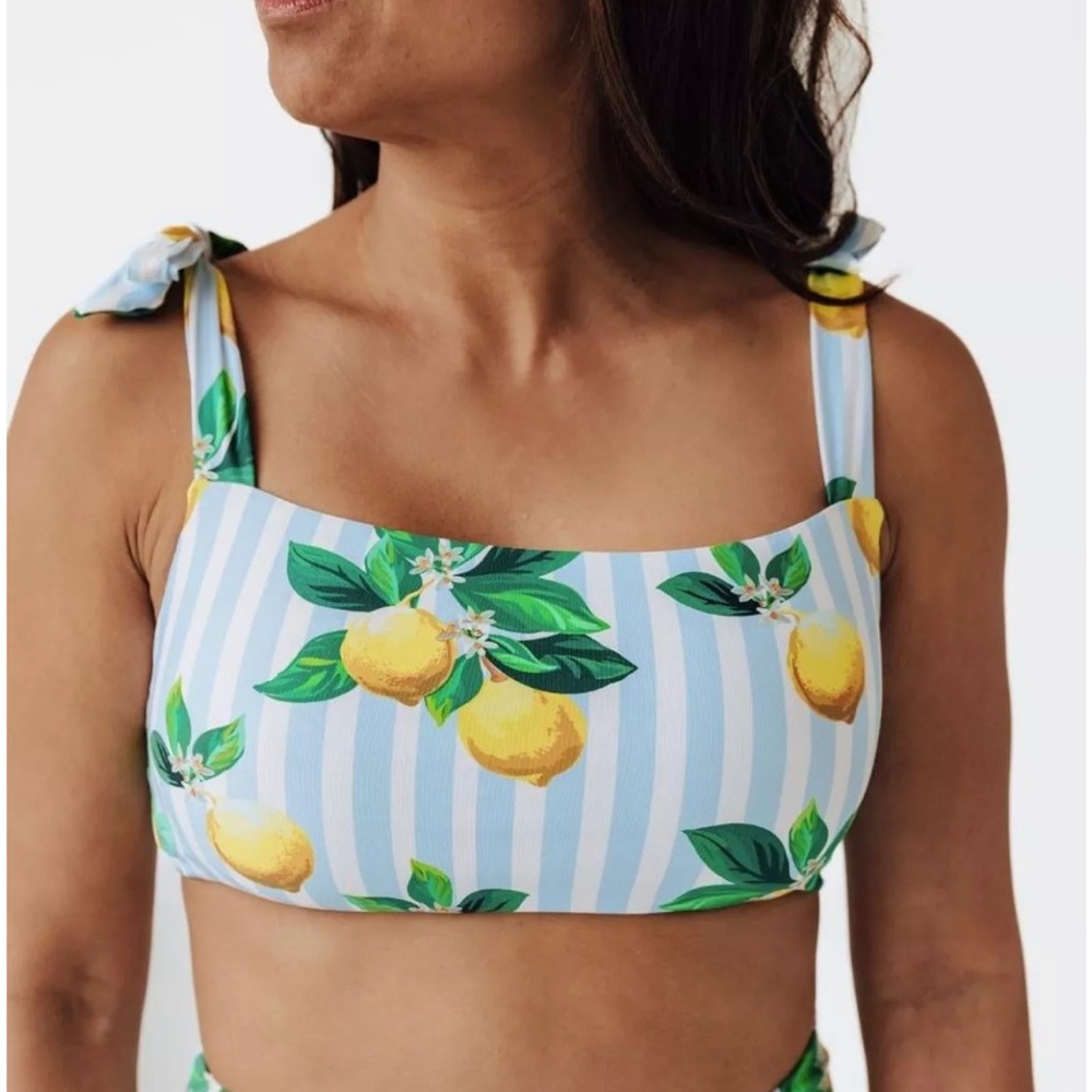 Navalora -Amalfi Coast Lemon‎ Tie Bandeau Bikini Top